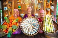 ببینید| غذای روستایی در سنگاپور؛ پخت خوراک با ماهی ماکرل، آناناس و نیشکر در روستا