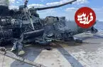 ببینید| واژگونی بالگرد از روی وانت هنگام جابه‌جایی غیرمعمول