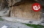 عکس؛ سفر به تاریخ؛ بساط استراحت مردان قاجاری در کنار نقش‌برجستۀ ساسانی؛ یک قرن قبل