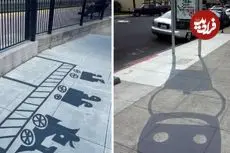 تصاویر؛ هنر خیابانی؛ خلاقیت هنرمندی که «سایه‌های خیالی» ایجاد می‌کند