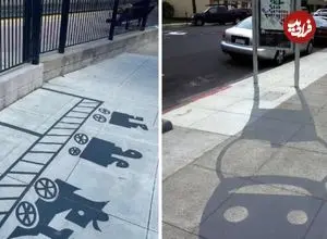 تصاویر؛ هنر خیابانی؛ خلاقیت هنرمندی که «سایه‌های خیالی» ایجاد می‌کند