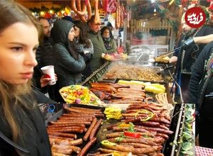 ببینید| غذای خیابانی در رومانی؛ پخت سوسیس، استیک و سیب زمینی سرخ کرده در بخارست