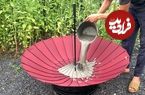 ببینید| نحوه ساخت یک حوض آب زیبا با سیمان، لاستیک و چتر به روش استاد چینی