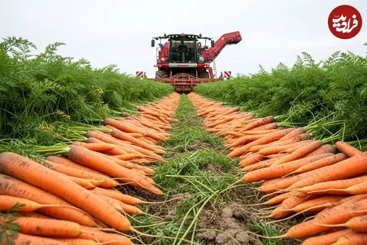 ببینید| نگاهی به مراحل کاشت و برداشت هویج در مزارع آمریکا