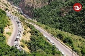 عکس؛ سفر در زمان؛ «جاده چالوس در دوران قاجار این شکلی بود»؛ 110 سال قبل