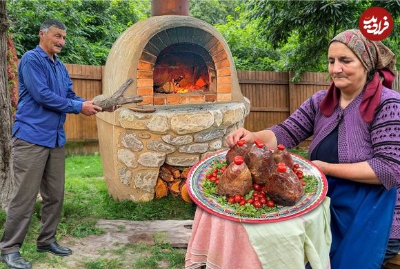 ببینید؛ غذای روستایی در آذربایجان؛ پخت یک غذای سنتی خاص با دل گاو