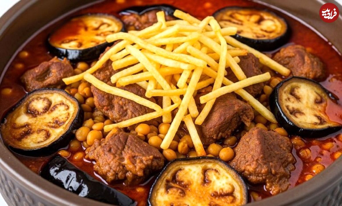 طرز تهیه خورش قیمه بادمجان مجلسی با همه فوتوفنها