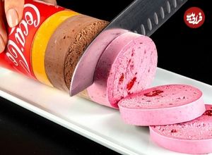 ببینید؛ طرز تهیه یک بستنی میوه ای بدون شکر، خامه و شیر در یک دقیقه!