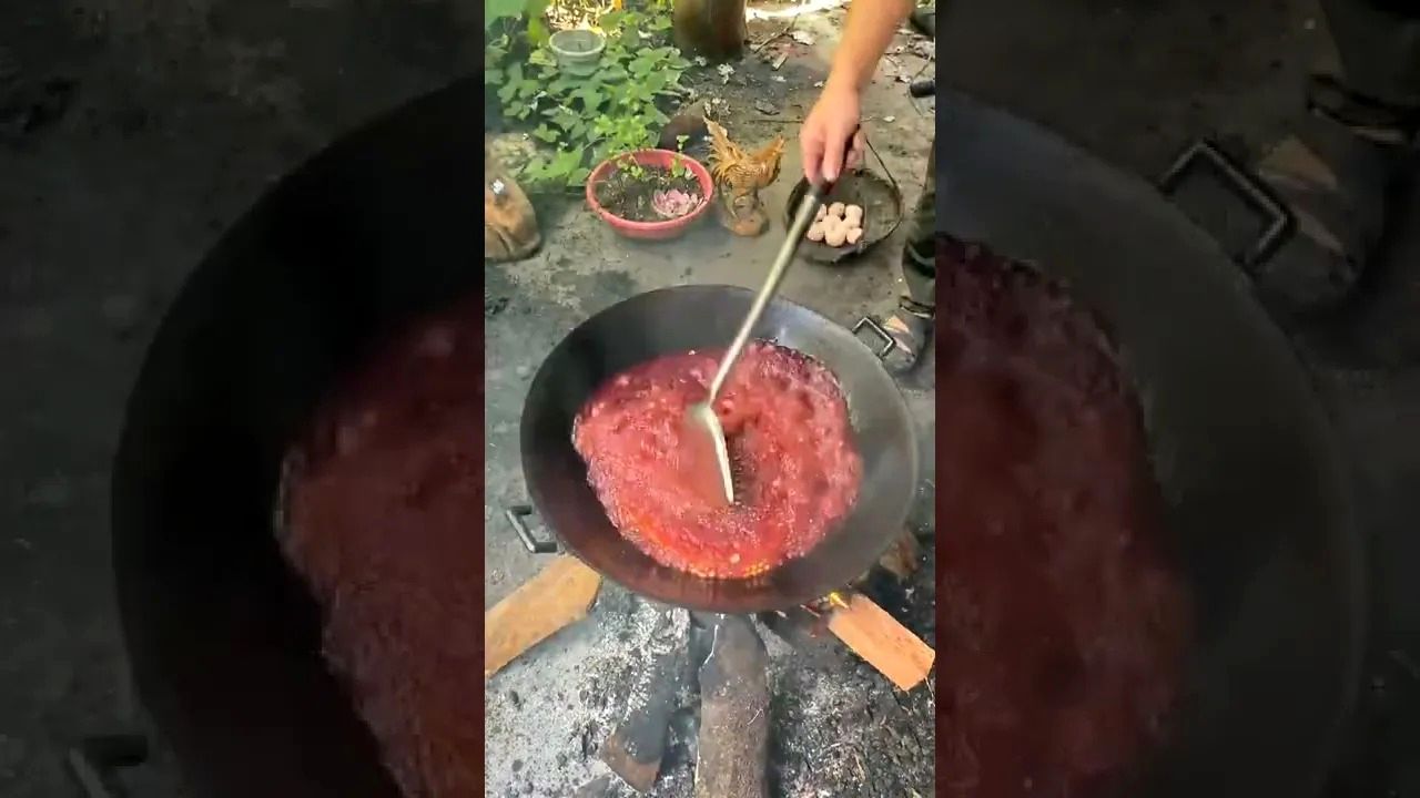 (ویدئو) طرز تهیه پاپ کورن روستایی با طعم هنداونه در طبیعت