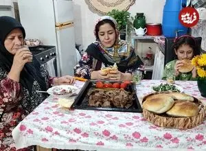 ببینید| غذای روستایی در ایران؛ تهیه دونر کباب با گوشت چرخ کرده در فر