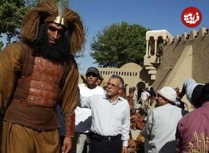 عکس؛ سفر به تاریخ؛ «غول زبیری» (سریال مختارنامه) در آغوش «جواد رضویان»