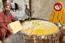 ببینید| مراحل تماشایی تولید صابون رختشویی به روش سنتی و در پاکستان