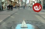 عکس؛ هنر خیابانی؛ خلاقیت فوق‌العاده هنرمندی که یک «شیلنگ آب خیالی» در خیابان خلق کرده است