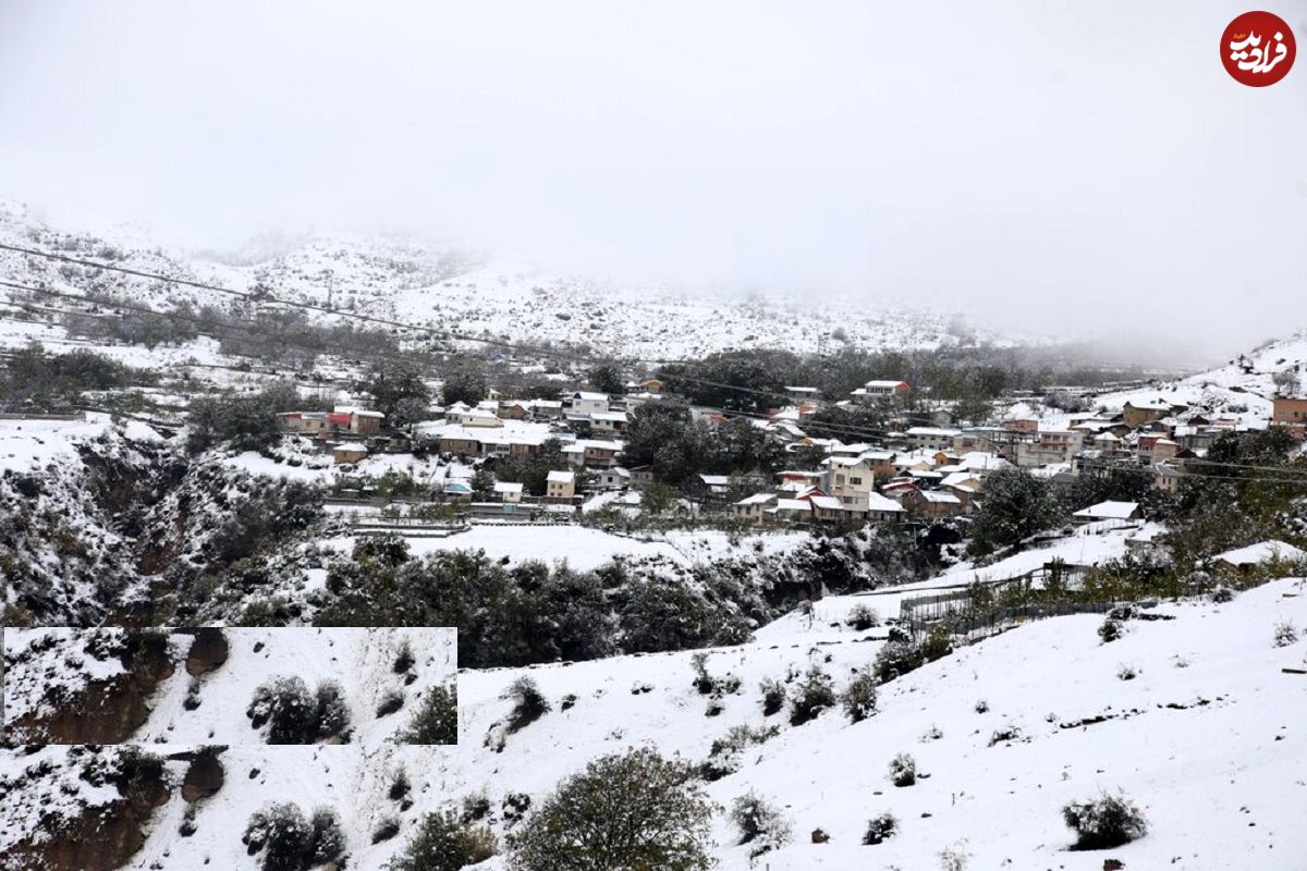 (تصاویر) بارش برف در مناطق کوهستانی شهمیرزاد - استان سمنان