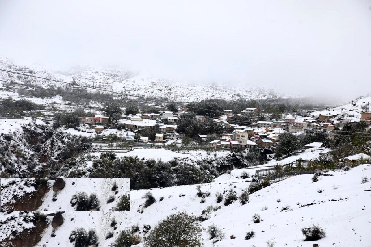 (تصاویر) بارش برف در مناطق کوهستانی شهمیرزاد - استان سمنان