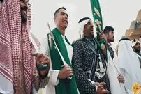 (ویدیو) رقص رونالدو با شمشیر و دشداشه در مراسم روز عربستان