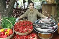 ببینید| غذای روستایی در کامبوج؛ پخت خوراک با ماهی سرماری و فلفل چیلی