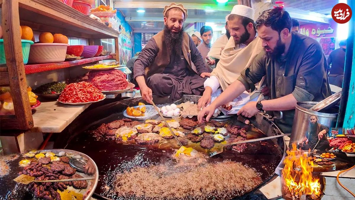 (ویدئو) غذای خیابانی در افغانستان؛ نمایی دیدنی از پخت چاپلی کباب