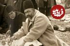 عکس؛ سفر به تاریخ؛ «اتابک، صدراعظم ناصرالدین شاه» در حال قلیان‌کشی در لواسانات