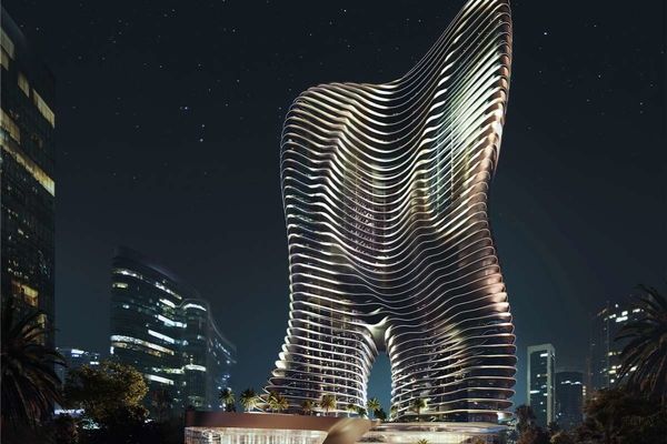 (تصاویر) برج بوگاتی دبی؛ طراحی باورنکردنی برای بالا بردن خودروهای لوکس