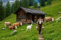 ببینید؛ غذای روستایی در سوئیس؛ تهیه پنیر و کره از شیر تازه در کوهستان آلپ