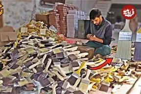 ببینید| مراحل دیدنی تولید انبوه قلم موی نقاشی در کارگاهی در پاکستان