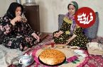 ببینید| غذای روستایی در ایران؛ پخت یک نان سنتی مغزدار در روستایی کوهستانی