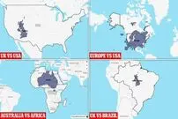 (نقشه) مقایسه جالبی از مساحت واقعی کشورها و قاره‌ها با یکدیگر