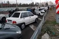 (ویدیو) تصادف عجیب ۳۲ خودرو در اتوبان قزوین