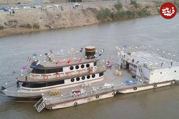 عکس| سفر زمان؛ تصویری از یک «کشتی در رودخانه کارون» در دوران ناصرالدین شاه