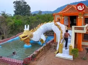 ببینید| ساخت یک ویلا با سرسره آبی و استخر در جنگل های تایلند