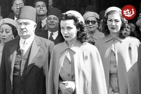 عکس| سفر در زمان؛ «فوزیه» در کنار «نریمان صادق، ملکه مصر»؛ سال 1330