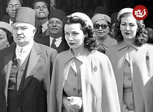 عکس| سفر در زمان؛ «فوزیه» در کنار «نریمان صادق، ملکه مصر»؛ سال 1330