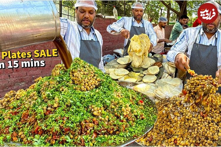ببینید؛ غذای خیابانی در هند؛ پخت چوله کولچه در هاریانا؛ غذای محبوب هندی ها