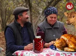 ببینید| غذای روستایی در آذربایجان؛ دودی کردن بوقلمون در تنور زیر زمینی