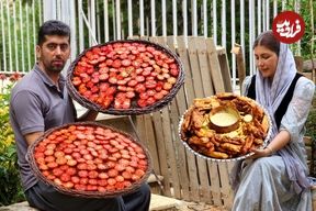 ببینید؛ غذای روستایی در ایران؛ تهیه جوجه کباب چینی توسط زوج روستایی