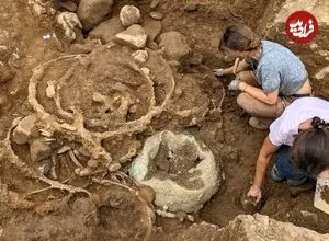 ارابه‌های چهارچرخ باستانی از دل زمین کشاورزی بیرون آمدند