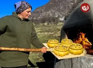 ببینید| غذای خیابانی در آذربایجان؛ تهیه سمبوسه به روشی متفاوت و در تنور