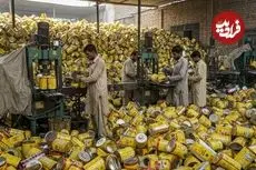 ببینید| فرآیند تولید قوطی رنگ از طریق بازیافت حلبی های قدیمی روغن در پاکستان