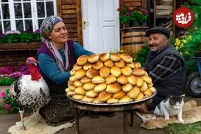 ببینید| غذای روستایی  در آذربایجان؛ پخت پیراشکی با گوشت گاو