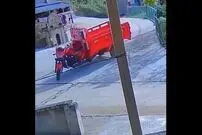  (ویدیو) حرکت عجیب موتور سه چرخ بدون راننده