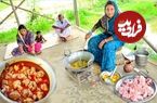 ببینید؛ غذای روستایی در هند؛ پخت خوراک کاری مرغ به روشی متفاوت