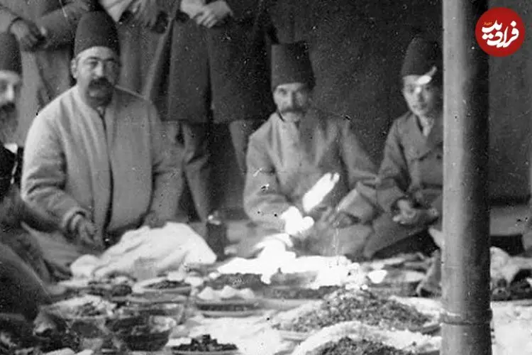 عکس| سفر زمان؛ سفرۀ سلطنتی در سرخه‌حصار در دوران ناصرالدین شاه