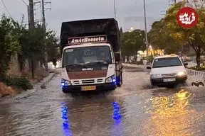 ببینید؛ آبگرفتگی معابر ایلام در نخستین بارش پاییزی