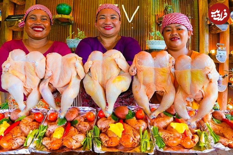 ببینید| غذای روستایی در سنگاپور؛ پخت مرغ بریان به روشی متفاوت