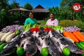 ببینید| غذای روستایی در سنگاپور؛ صید ماهی و پخت غذا با آن