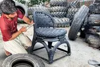 ببینید| ساخت صندلی با لاستیک های قدیمی و به روش پاکستانی ها
