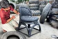 ببینید| ساخت صندلی با لاستیک های قدیمی و به روش پاکستانی ها