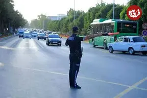 ببینید| تصادف هولناک یک خودرو با پلیس‌های موتورسوار در تاشکند