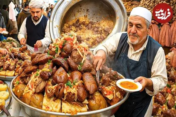 ببینید| غذای خیابانی در افغانستان؛ پخت کابلی پلو با 100 کیلو برنج و 20 کیلوگرم گوشت در کابل
